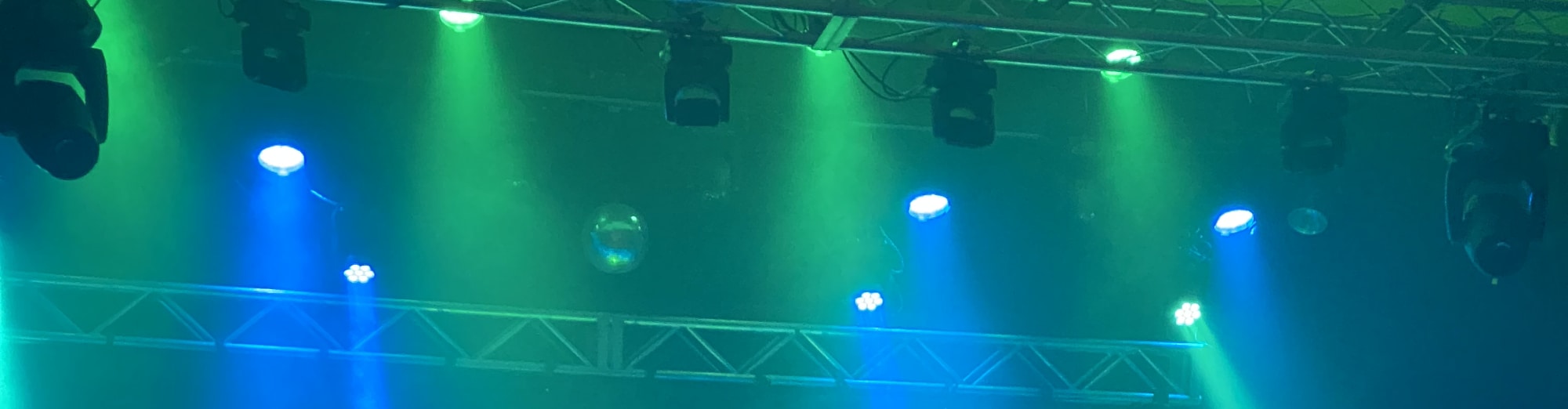 blue and green theater stage lights Milwaukee